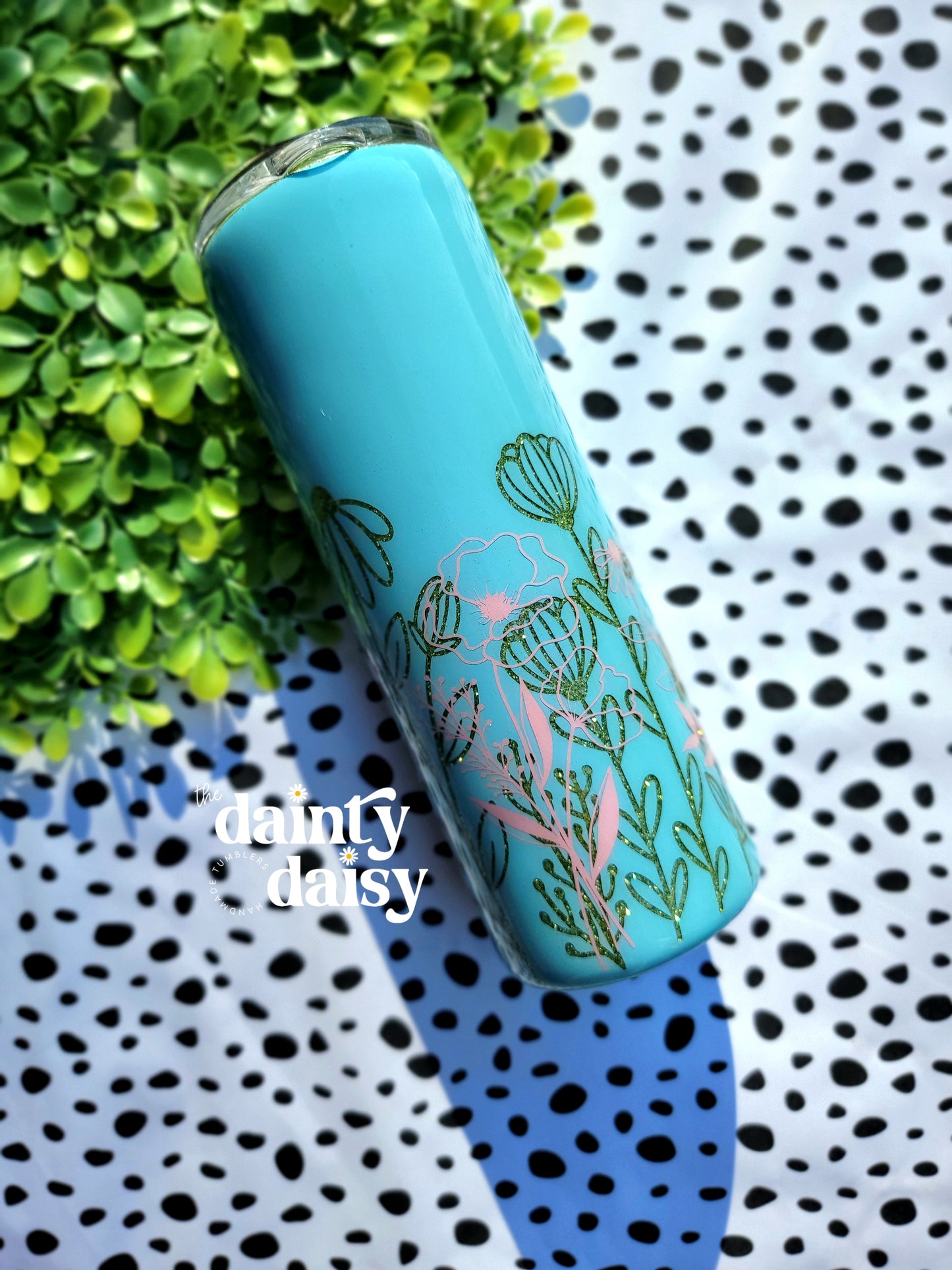 20oz Floral Peekaboo Skinny Tumbler - Blue/Green/Pink