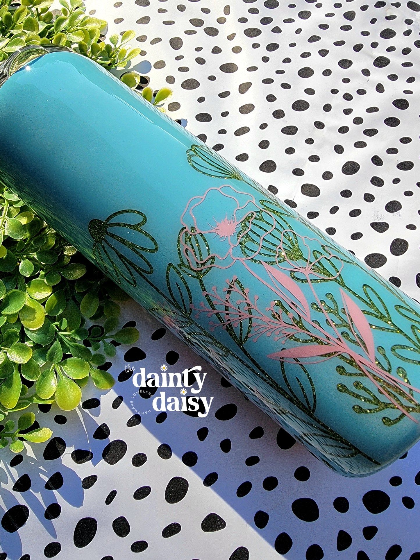 20oz Floral Peekaboo Skinny Tumbler - Blue/Green/Pink